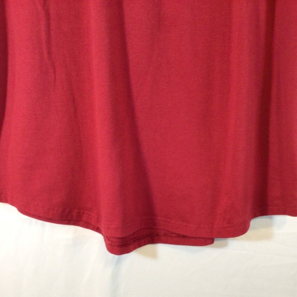 Oyamiki blouse top women’s size xxl maroon short sleeve - Picture 4 of 5